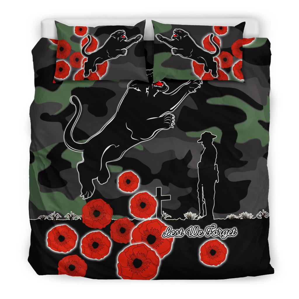 Panthers ANZAC Day Bedding Set Simple Poppy - Vibe Hoodie Shop