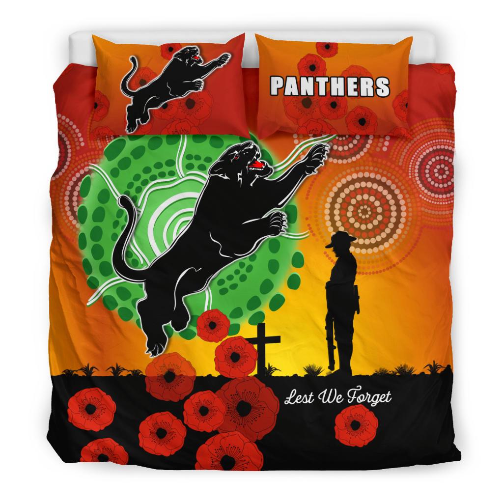 Panthers ANZAC Day Bedding Set Mix Indigenous Lest We Forget - Vibe Hoodie Shop