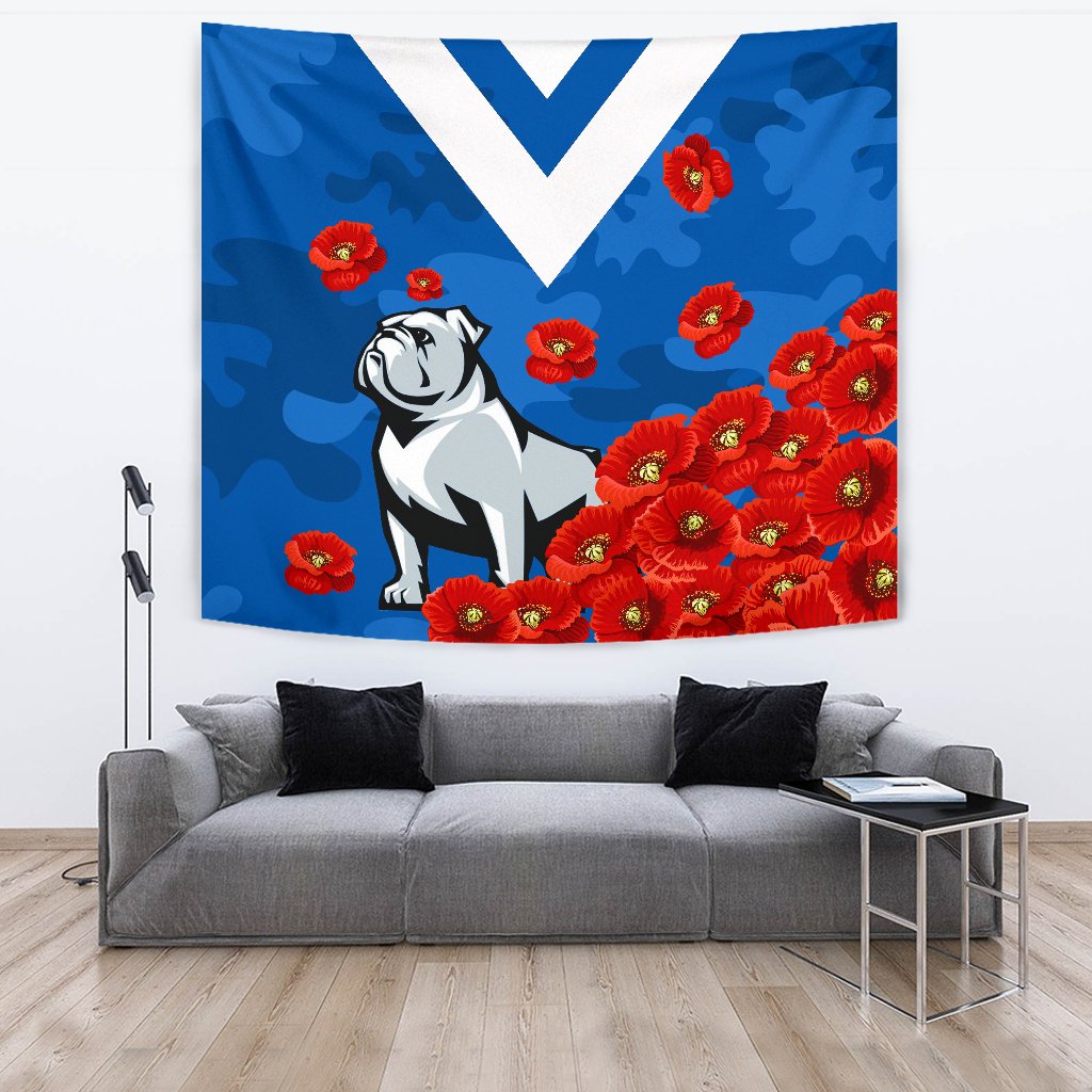 Bulldogs Tapestry Poppy Flowers - Vibe Hoodie Shop