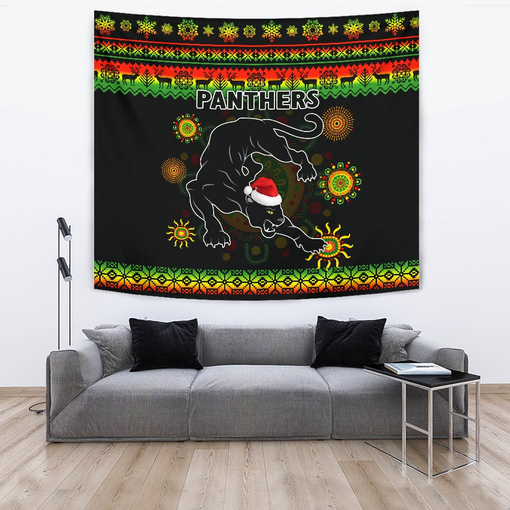 Penrith Panthers Christmas Tapestry Indigenous - Vibe Hoodie Shop