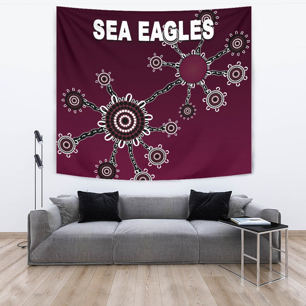 Warringah Tapestry Sea Eagles Simple Indigenous - Vibe Hoodie Shop