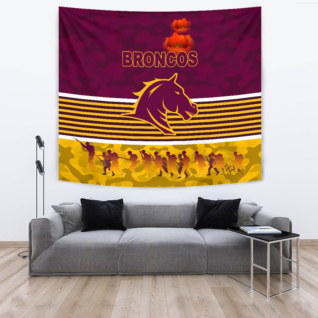 Brisbane Broncos Tapestry ANZAC Day Simple Style - Maroon - Vibe Hoodie Shop