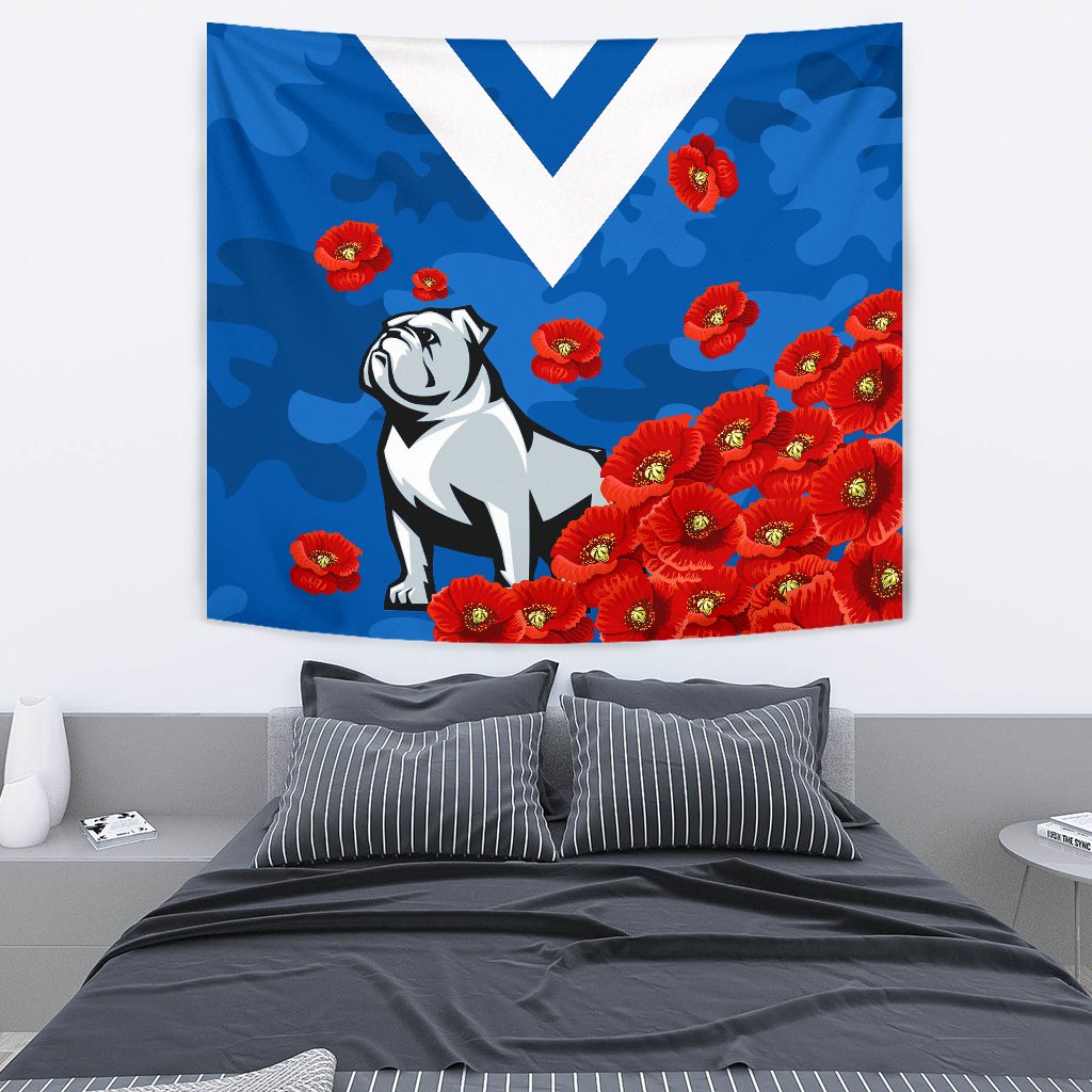 Bulldogs Tapestry Poppy Flowers - Vibe Hoodie Shop