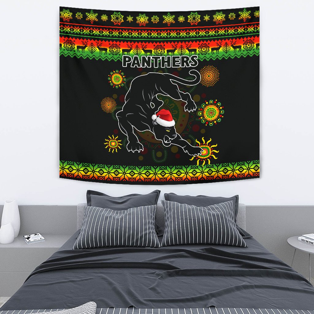 Penrith Panthers Christmas Tapestry Indigenous - Vibe Hoodie Shop