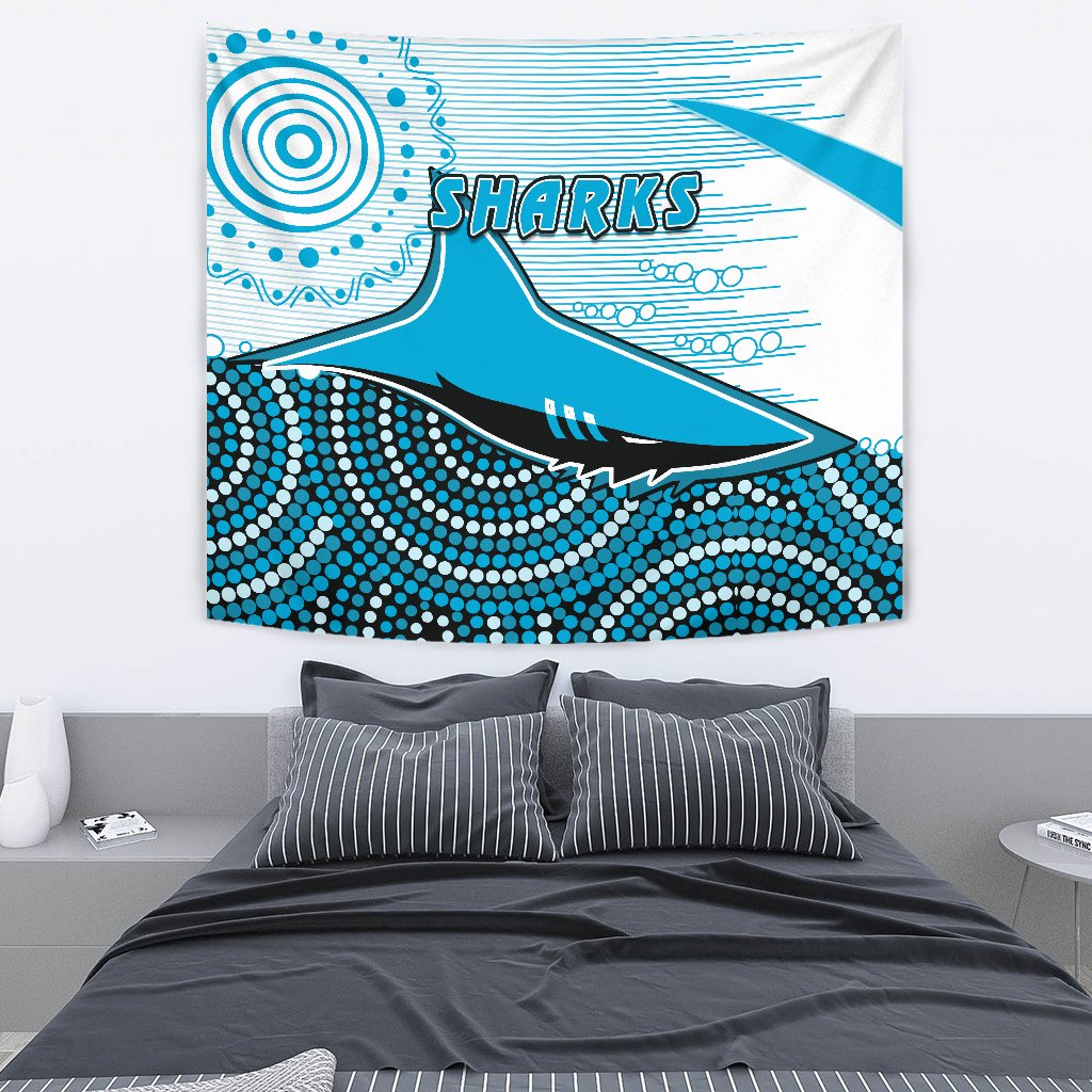 Sharks Tapestry Cronulla Indigenous Unique - Vibe Hoodie Shop