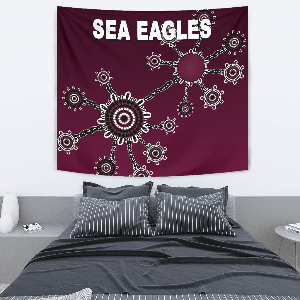 Warringah Tapestry Sea Eagles Simple Indigenous - Vibe Hoodie Shop