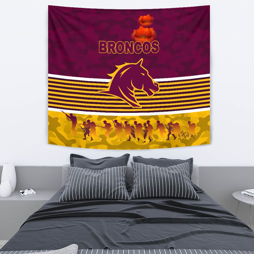 Brisbane Broncos Tapestry ANZAC Day Simple Style - Maroon - Vibe Hoodie Shop