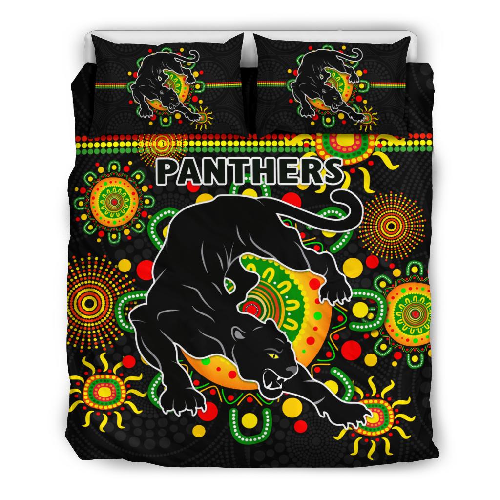 Penrith Bedding Set Indigenous Panthers - Black - Vibe Hoodie Shop
