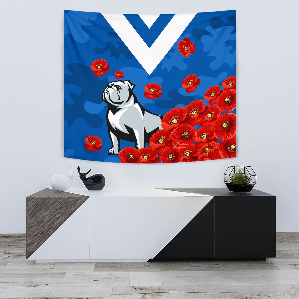 Bulldogs Tapestry Poppy Flowers - Vibe Hoodie Shop