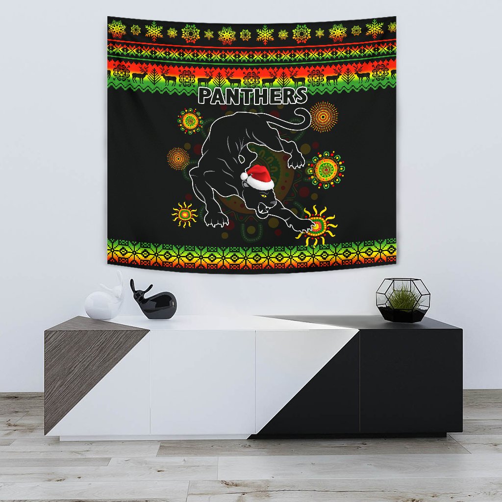 Penrith Panthers Christmas Tapestry Indigenous - Vibe Hoodie Shop