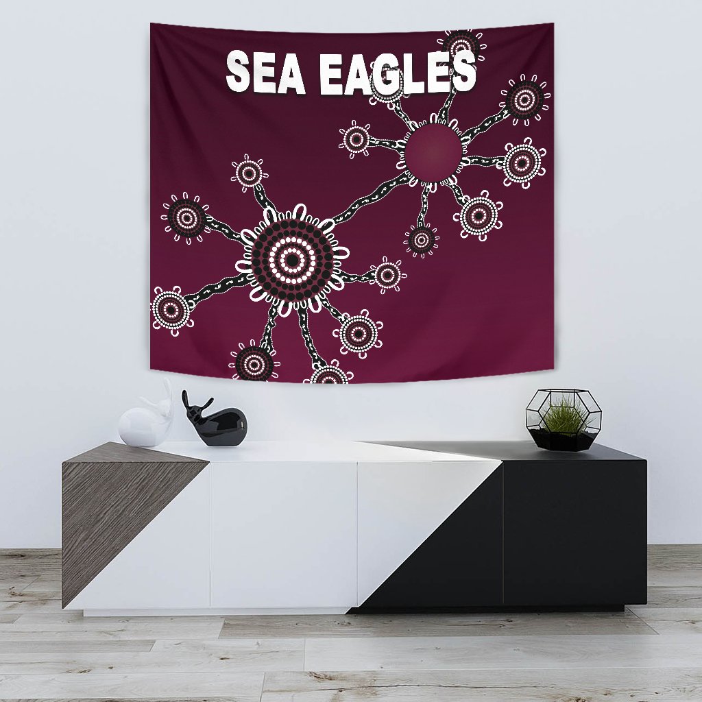 Warringah Tapestry Sea Eagles Simple Indigenous - Vibe Hoodie Shop