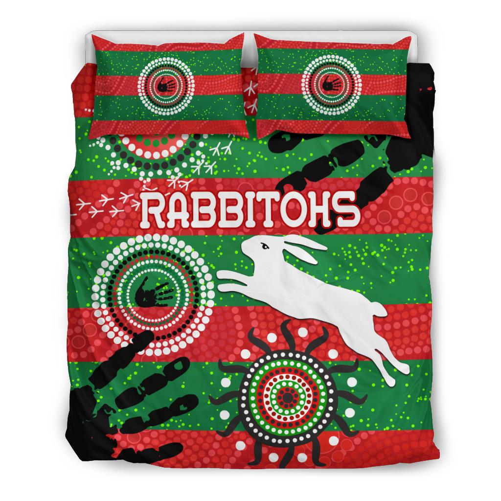 South Sydney Rabbitohs Indigenous Bedding Set Country Style No.1 - Vibe Hoodie Shop