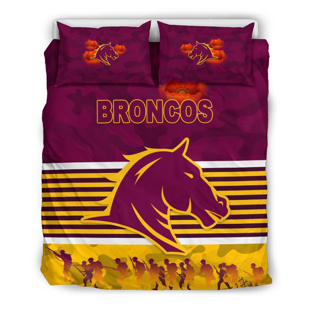 Brisbane Broncos Bedding Set ANZAC Day Simple Style - Maroon - Vibe Hoodie Shop