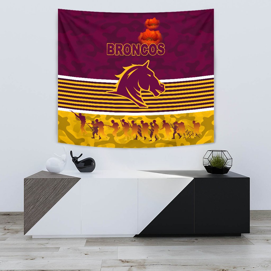 Brisbane Broncos Tapestry ANZAC Day Simple Style - Maroon - Vibe Hoodie Shop