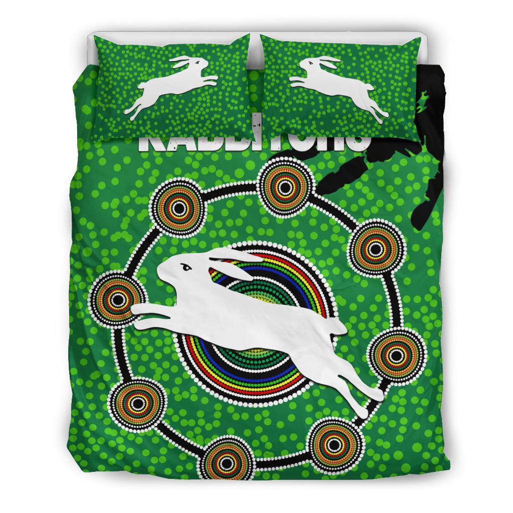 NAIDOC Rabbitohs Bedding Set Aboriginal Vibes No.1 - Vibe Hoodie Shop