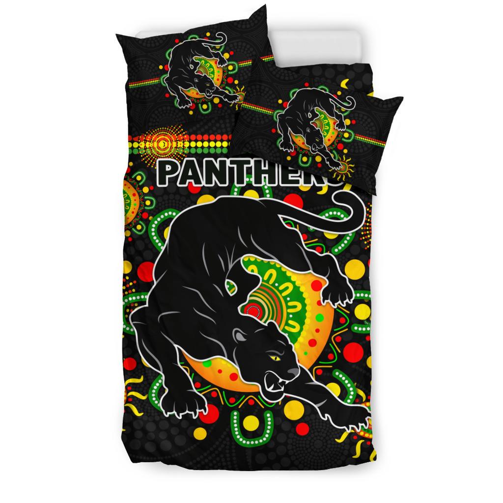 Penrith Bedding Set Indigenous Panthers - Black - Vibe Hoodie Shop