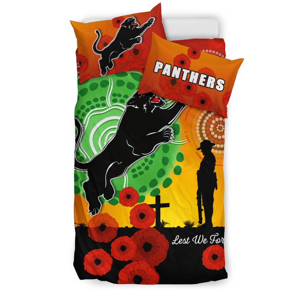 Panthers ANZAC Day Bedding Set Mix Indigenous Lest We Forget - Vibe Hoodie Shop