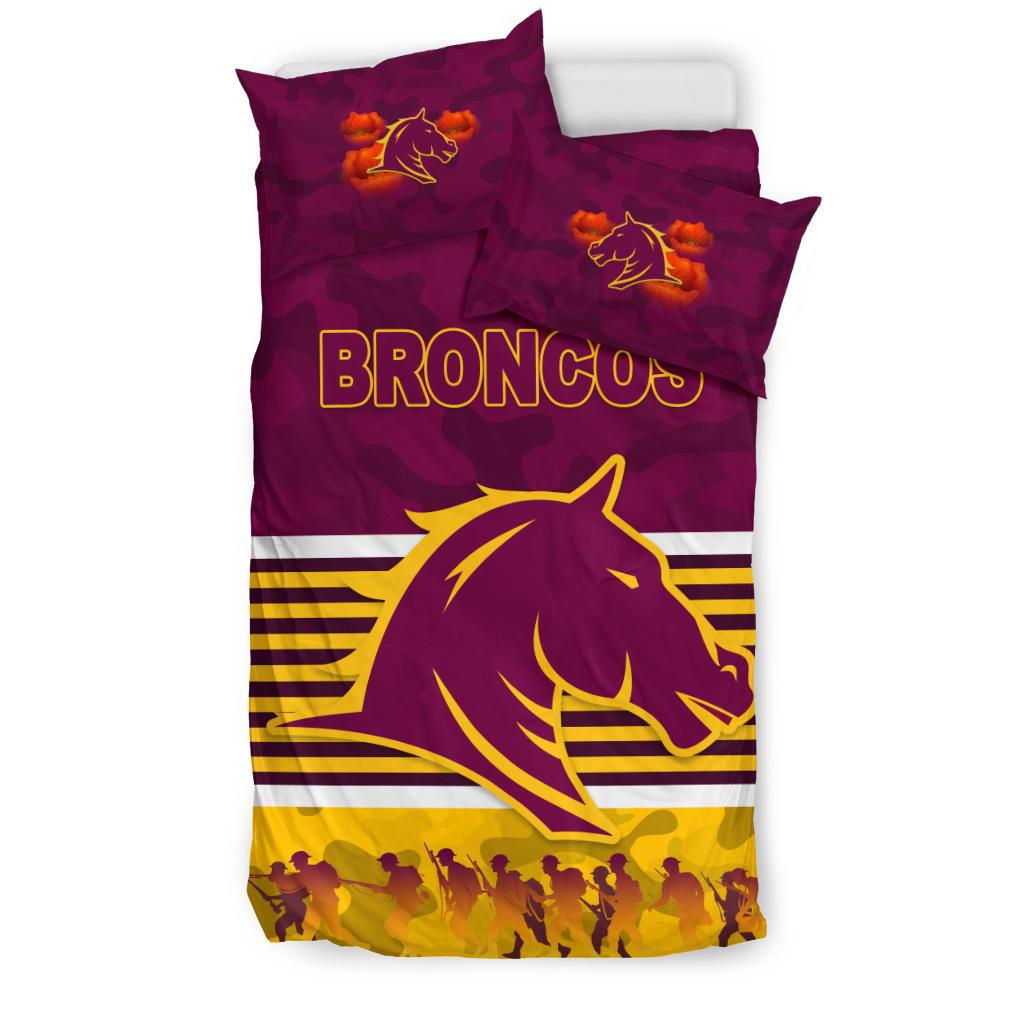 Brisbane Broncos Bedding Set ANZAC Day Simple Style - Maroon - Vibe Hoodie Shop