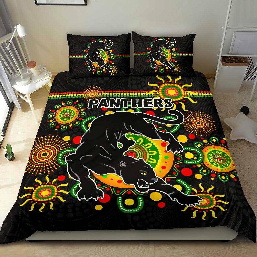 Penrith Bedding Set Indigenous Panthers - Black - Vibe Hoodie Shop