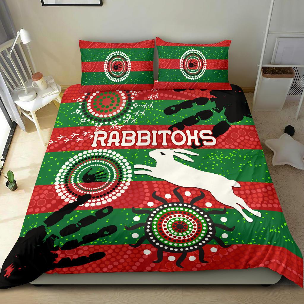 South Sydney Rabbitohs Indigenous Bedding Set Country Style No.1 - Vibe Hoodie Shop