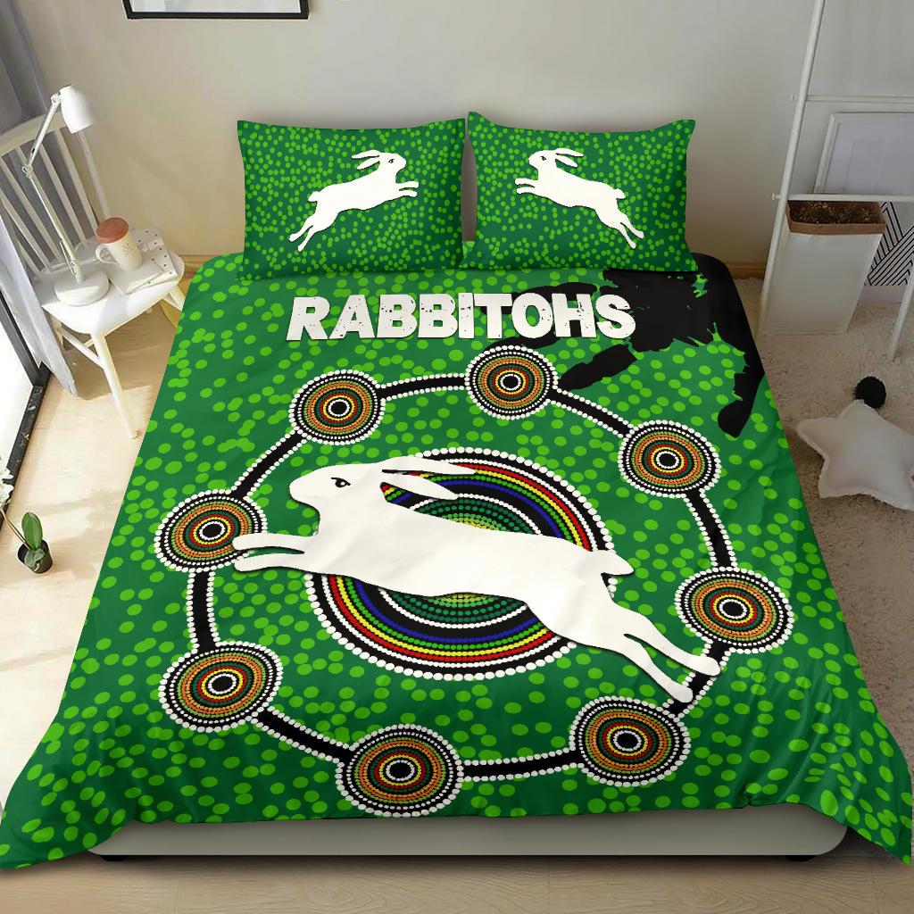 NAIDOC Rabbitohs Bedding Set Aboriginal Vibes No.1 - Vibe Hoodie Shop
