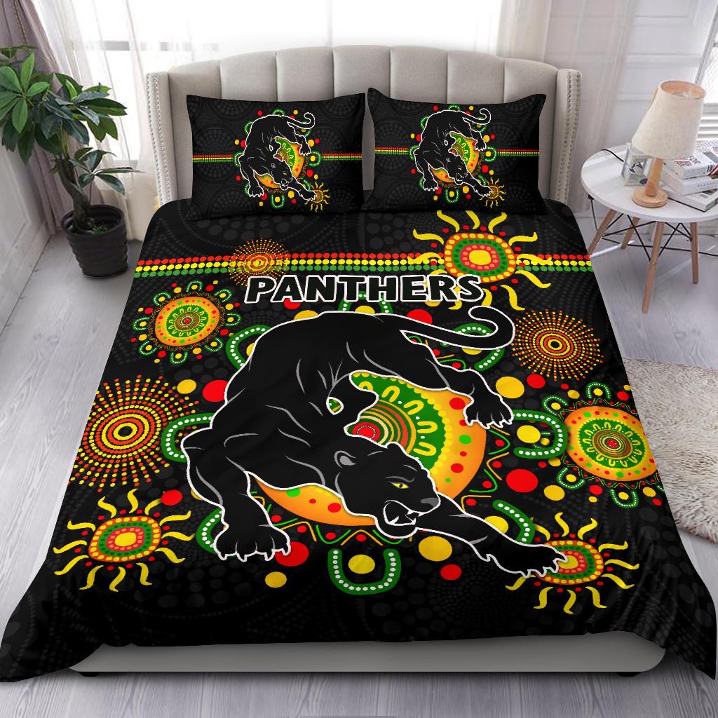 Penrith Bedding Set Indigenous Panthers - Black - Vibe Hoodie Shop