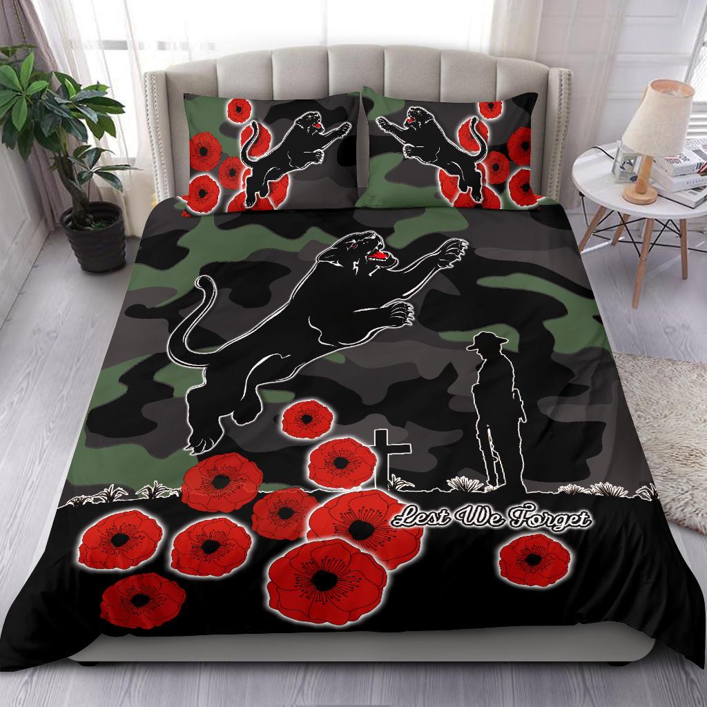 Panthers ANZAC Day Bedding Set Simple Poppy - Vibe Hoodie Shop