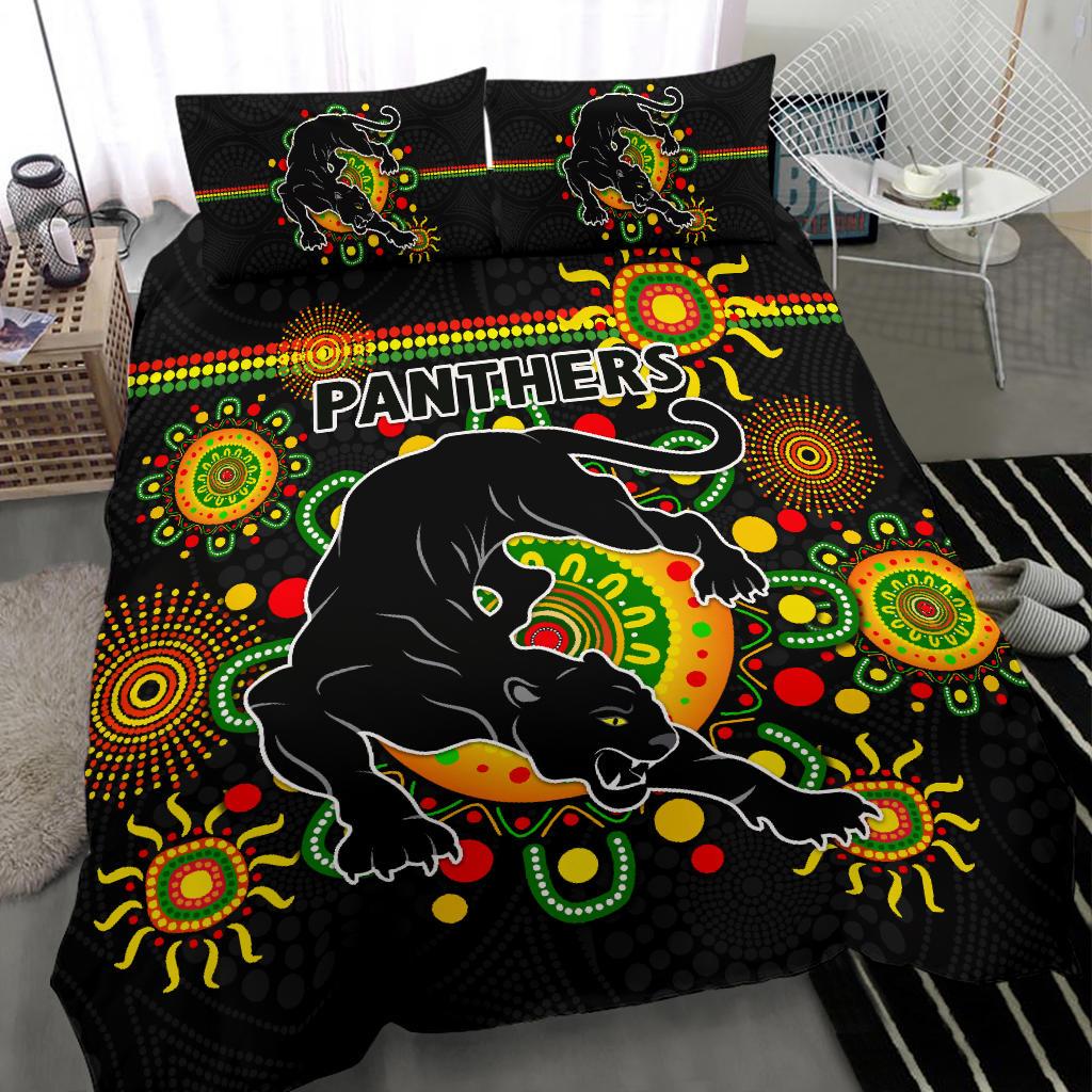 Penrith Bedding Set Indigenous Panthers - Black - Vibe Hoodie Shop