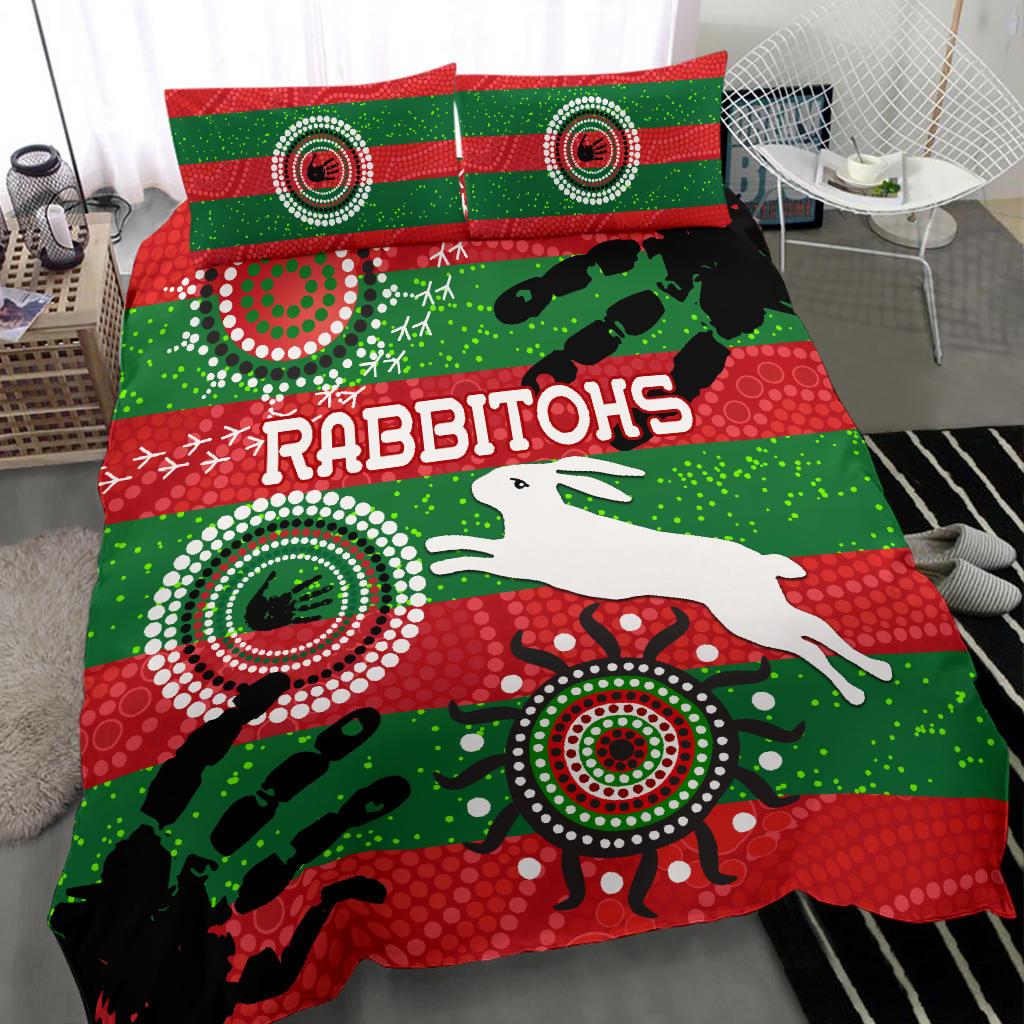 South Sydney Rabbitohs Indigenous Bedding Set Country Style No.1 - Vibe Hoodie Shop