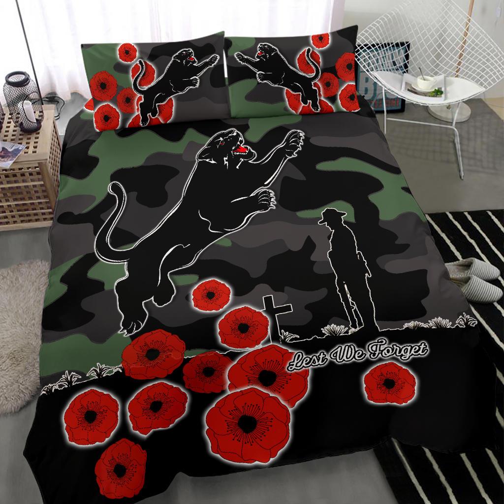 Panthers ANZAC Day Bedding Set Simple Poppy - Vibe Hoodie Shop