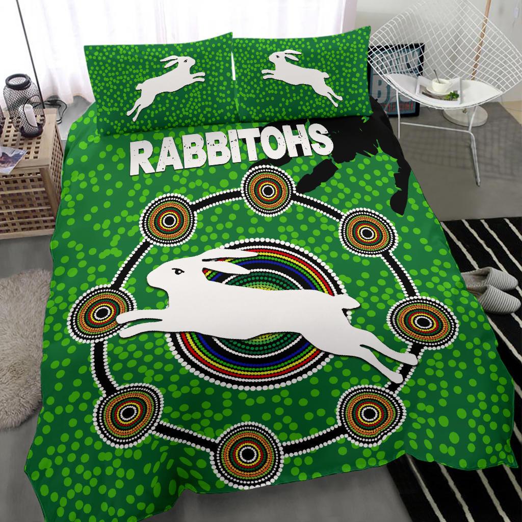 NAIDOC Rabbitohs Bedding Set Aboriginal Vibes No.1 - Vibe Hoodie Shop