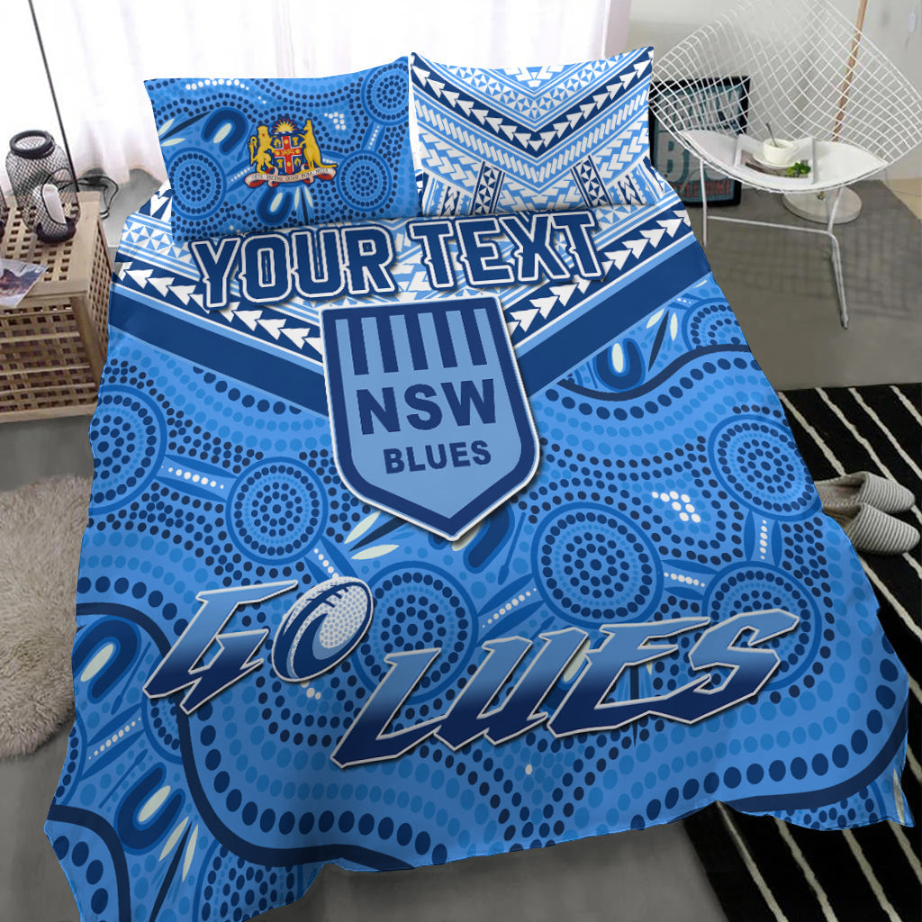 (Custom Personalised) NSW Blues Bedding Set Aboriginal and Polynesia Admirable - Vibe Hoodie Shop