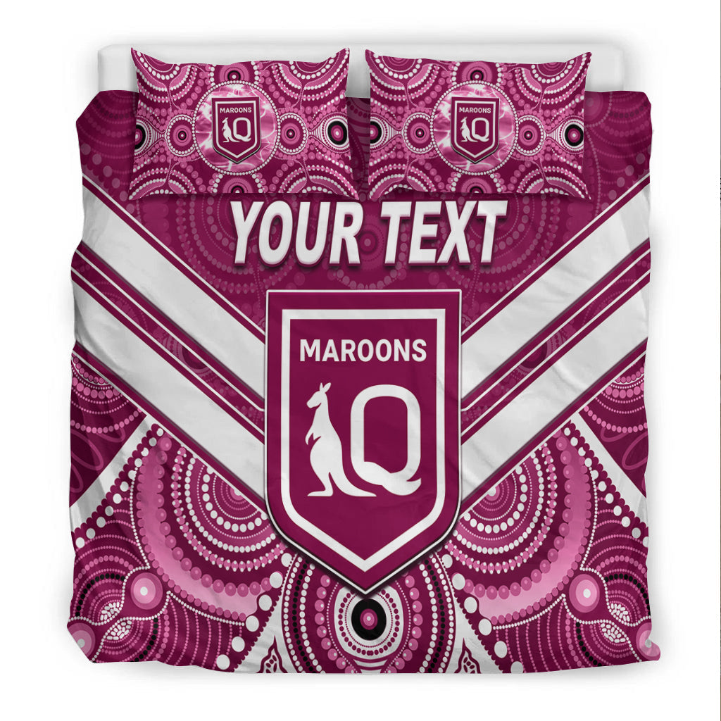 (Remi Knickel) Maroons Rugby Bedding Set Aboriginal Queensland Origin - Vibe Hoodie Shop