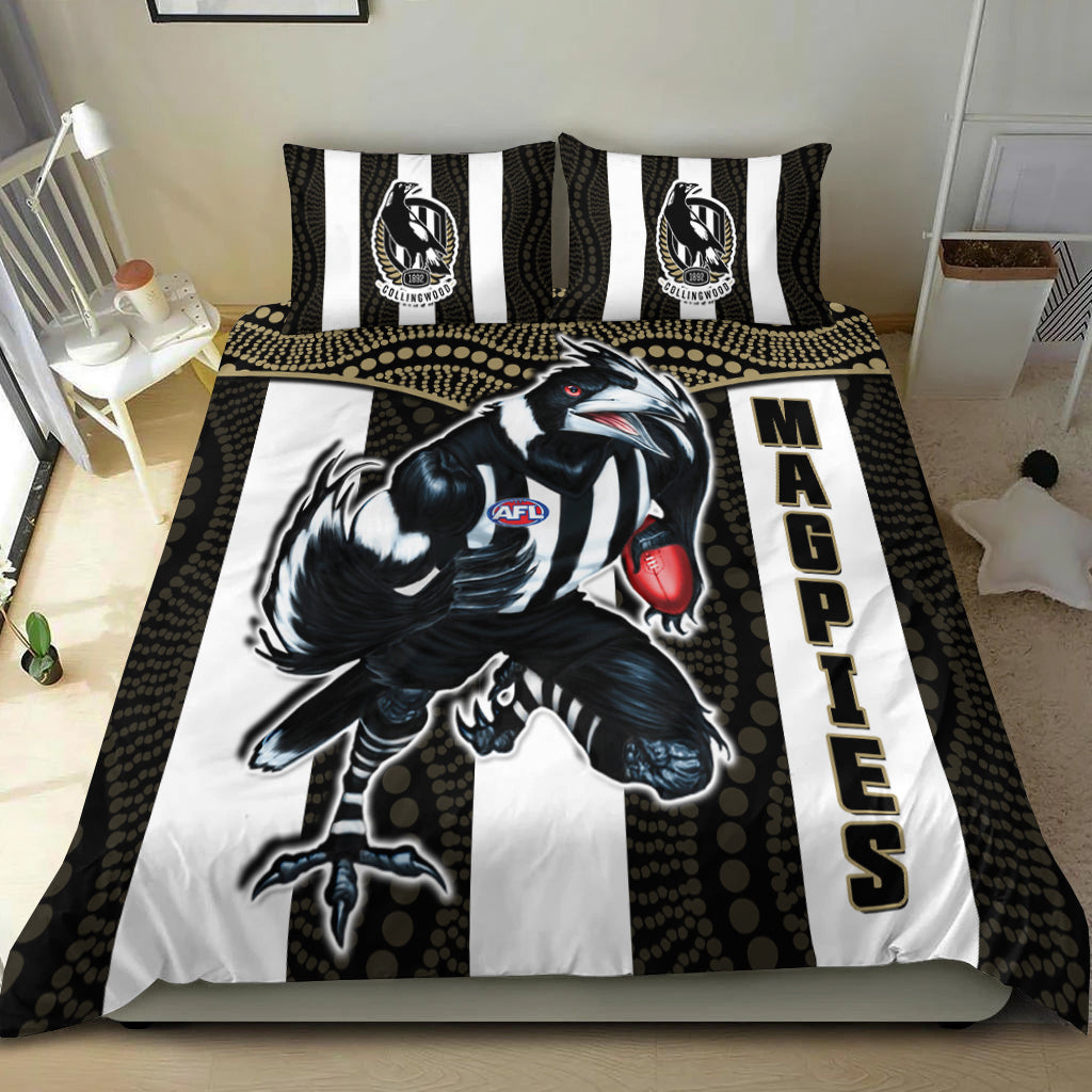 Magpies Football Bedding Set Collingwood 1892 Indigenous Sporty Style - Vibe Hoodie Shop