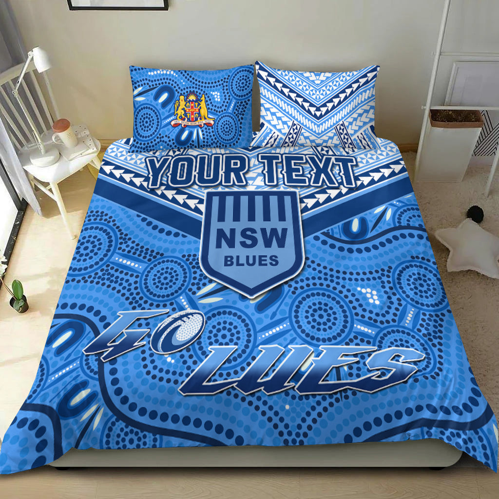 (Custom Personalised) NSW Blues Bedding Set Aboriginal and Polynesia Admirable - Vibe Hoodie Shop