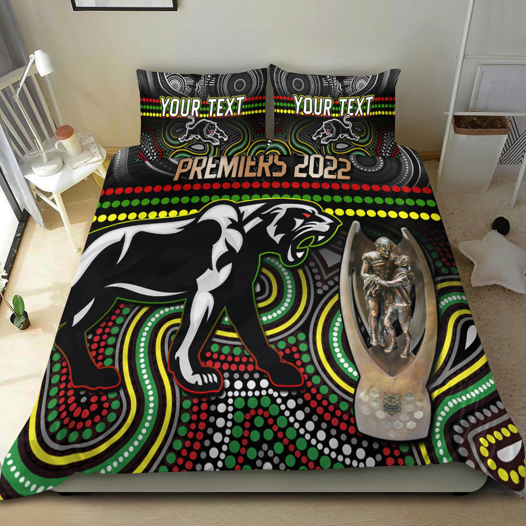 Custom Personalised Panthers Rugby Bedding Set Premiers 2022 Back to Back Champions - Vibe Hoodie Shop