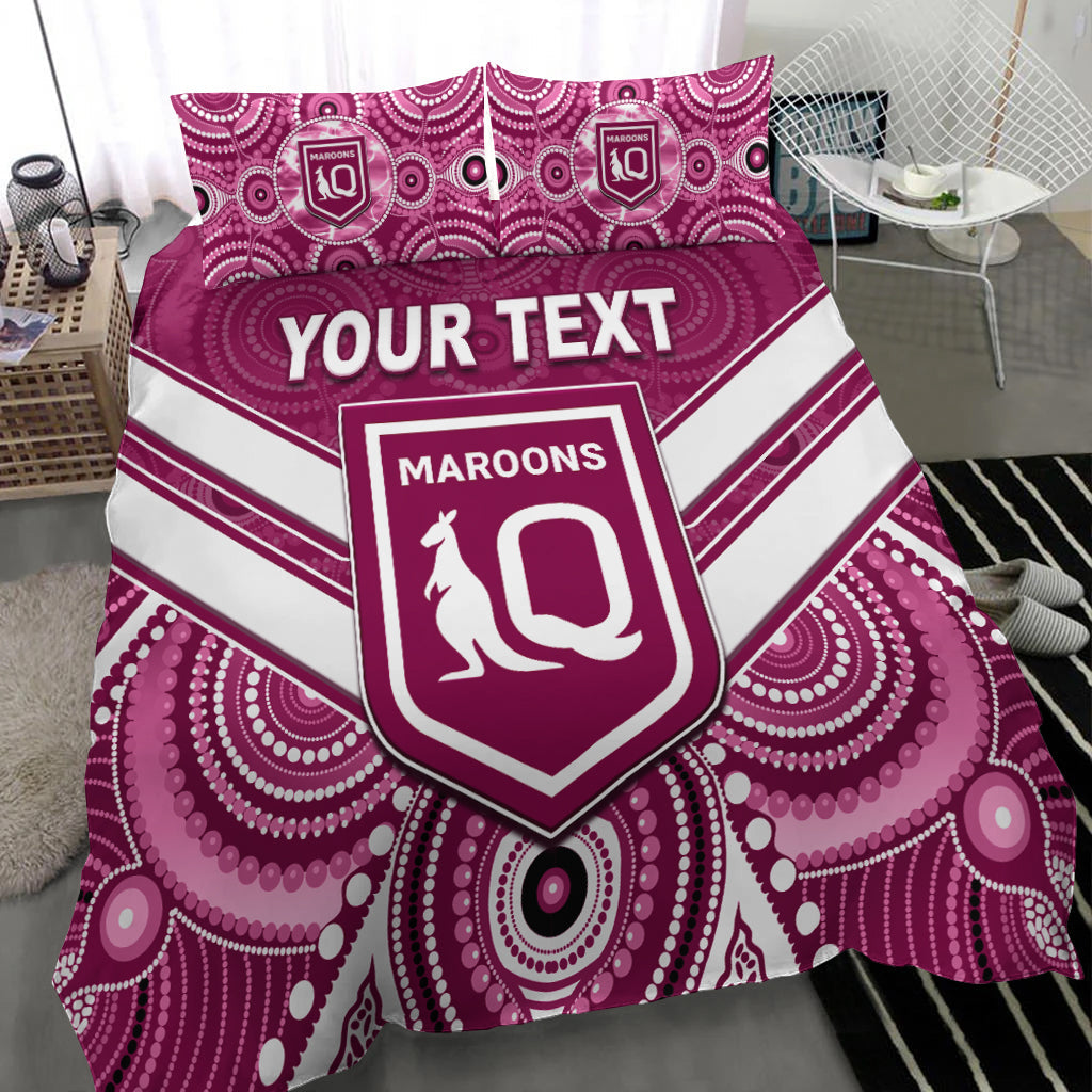 (Remi Knickel) Maroons Rugby Bedding Set Aboriginal Queensland Origin - Vibe Hoodie Shop
