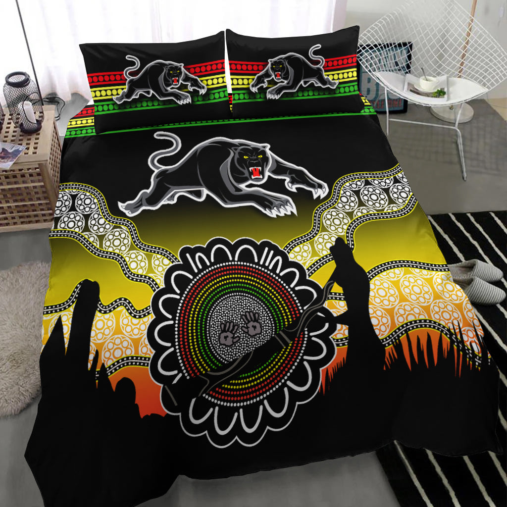 Panthers Bedding Set Go The Mighty Penrith Aboriginal - Vibe Hoodie Shop