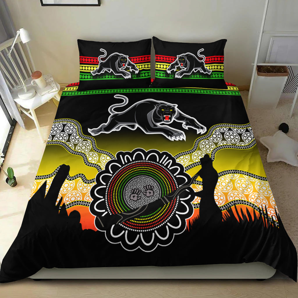 Panthers Bedding Set Go The Mighty Penrith Aboriginal - Vibe Hoodie Shop