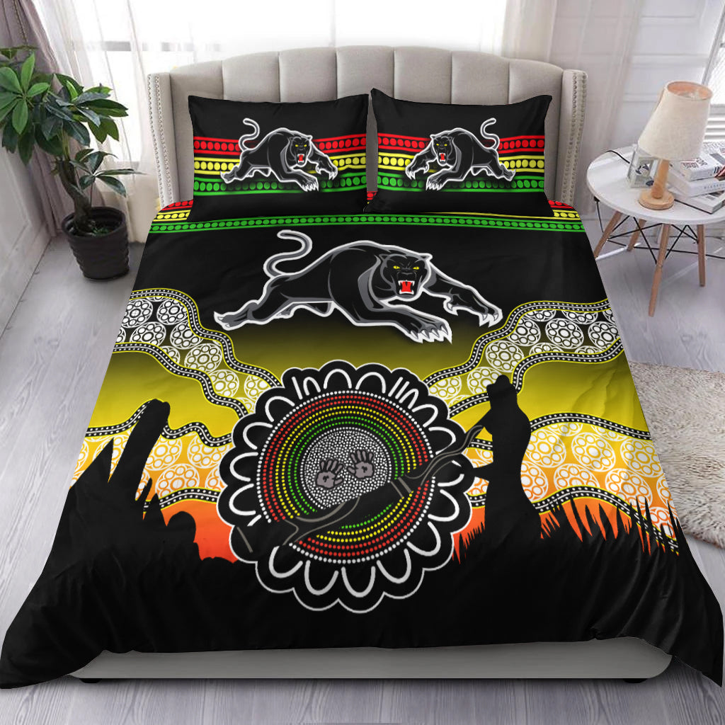 Panthers Bedding Set Go The Mighty Penrith Aboriginal - Vibe Hoodie Shop