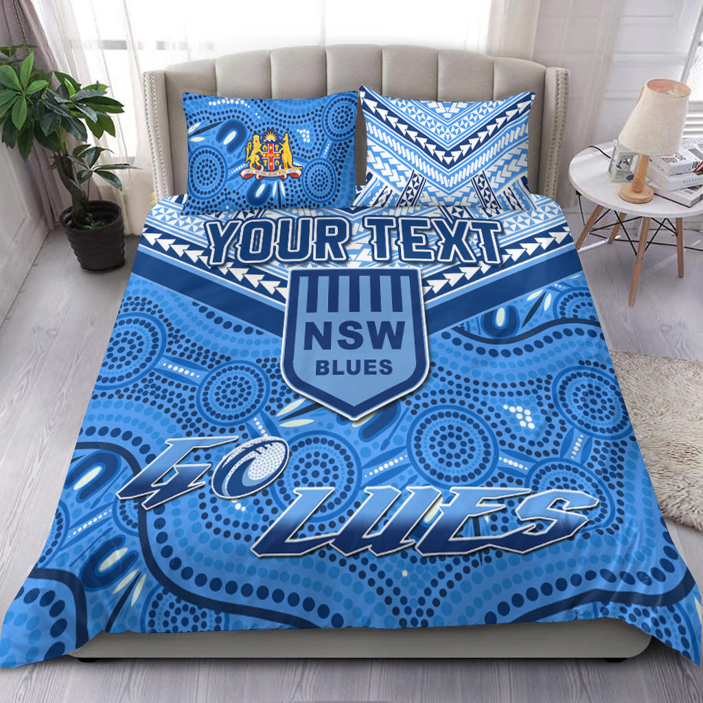 (Custom Personalised) NSW Blues Bedding Set Aboriginal and Polynesia Admirable - Vibe Hoodie Shop