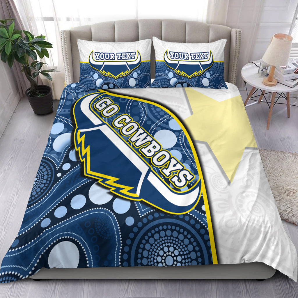 (Custom Personalised) Cowboys Rugby Bedding Set Indigenous Pattern 2022 Premiers Sporty Style - Vibe Hoodie Shop