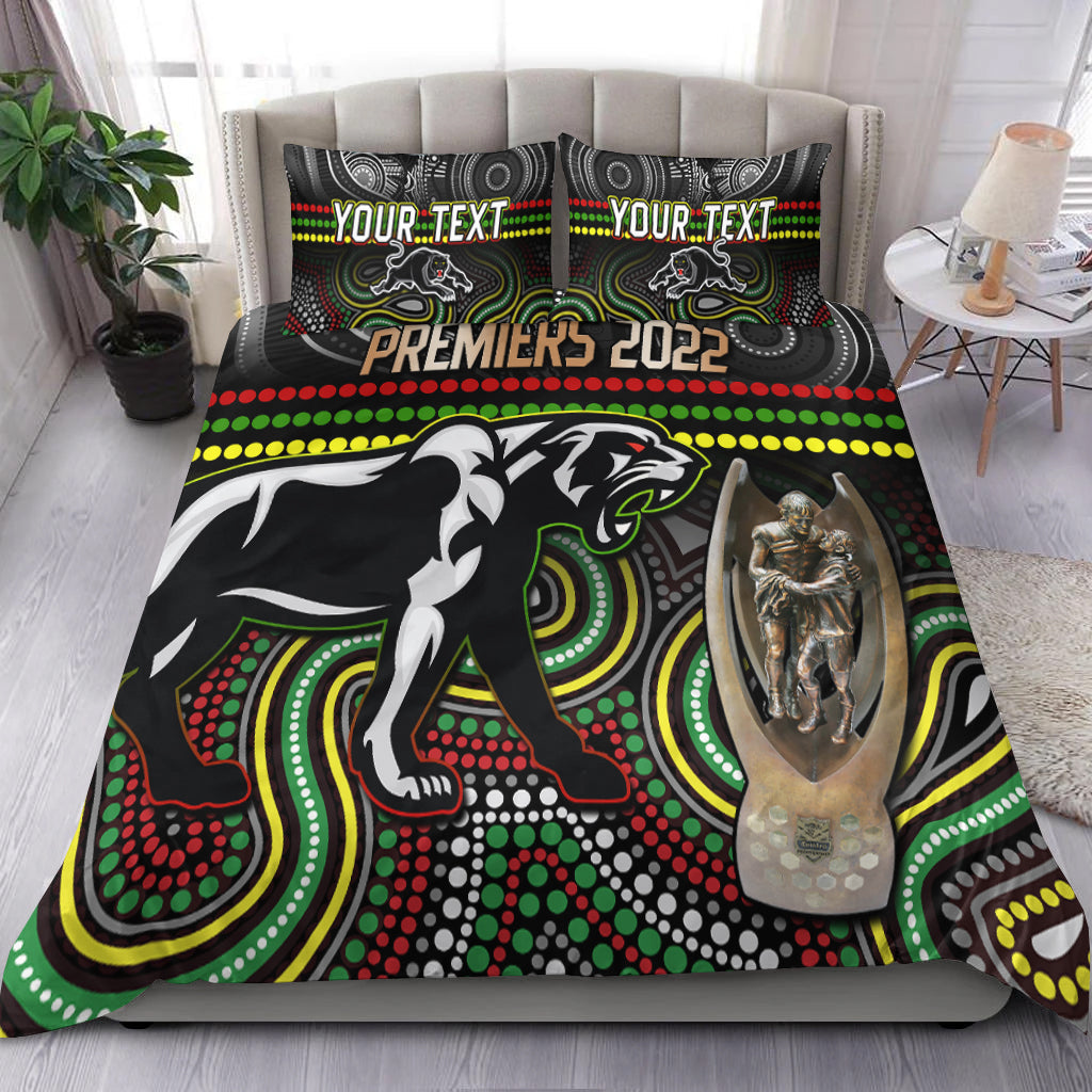 Custom Personalised Panthers Rugby Bedding Set Premiers 2022 Back to Back Champions - Vibe Hoodie Shop