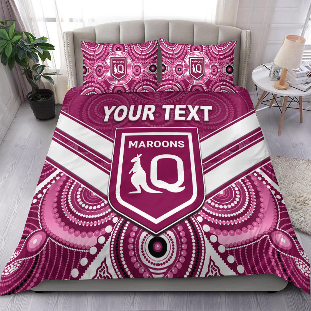 (Remi Knickel) Maroons Rugby Bedding Set Aboriginal Queensland Origin - Vibe Hoodie Shop