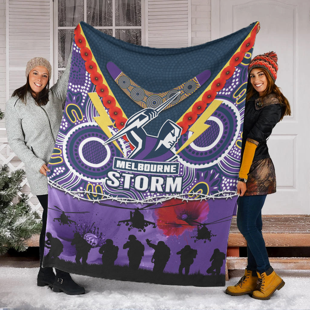 melbourne-storm-rugby-anzac-premium-blanket-indigenous-poppy-australian-army