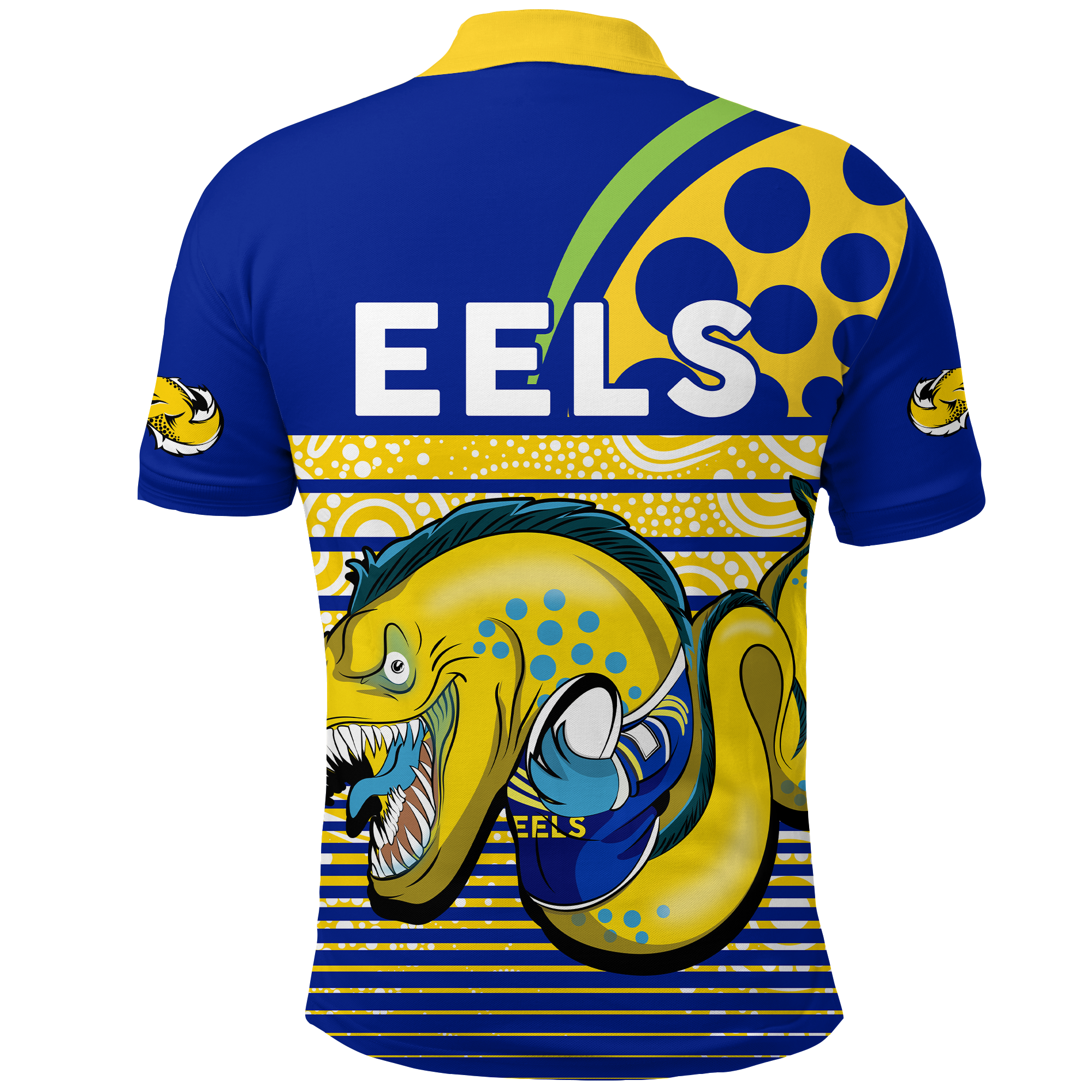 Eels Rugby Parra Aboriginal Blue And Gold Polo Shirt - - Vibe Hoodie Shop