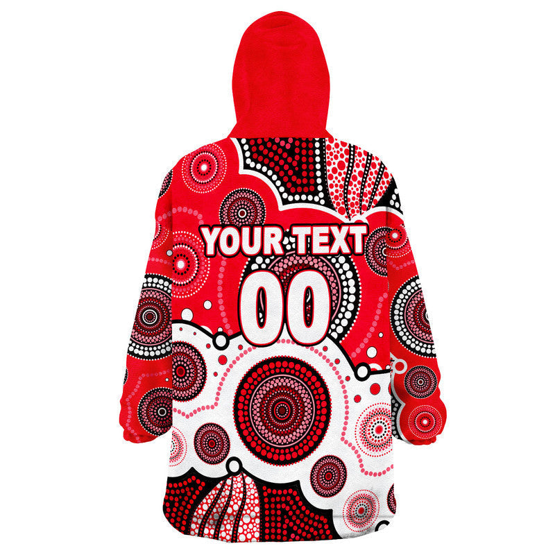 (Custom Personalised And Number) Dolphins Rugby Wearable Blanket Hoodie Aboriginal - Vibe Hoodie Shop