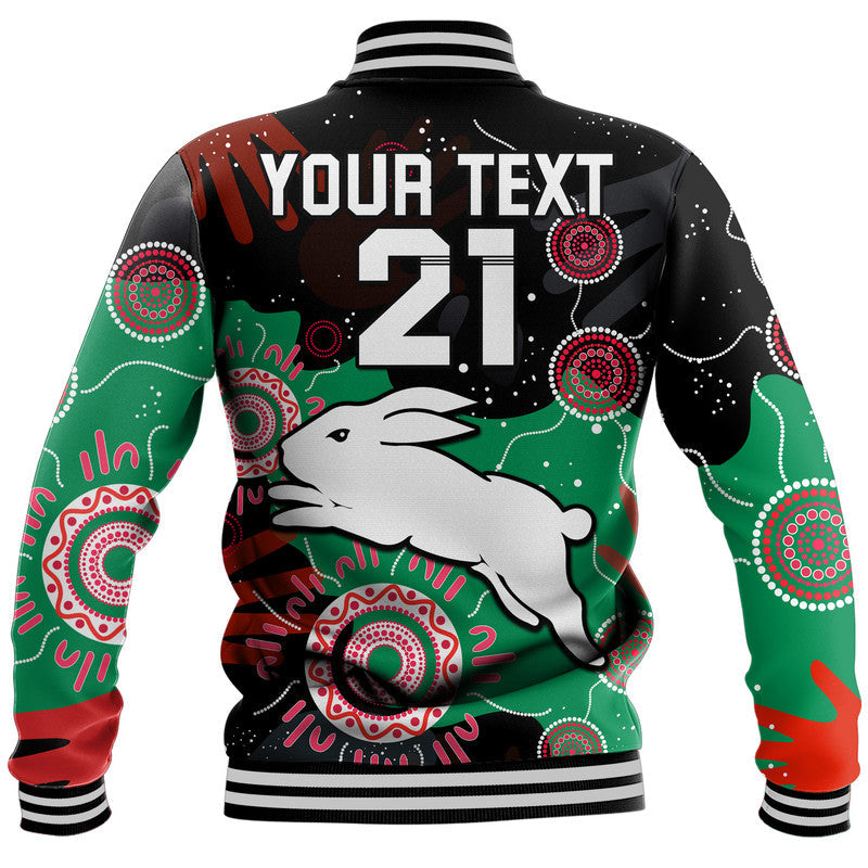 (Custom Personalised) Rabbitohs Rugby NAIDOC 2023 Baseball Jacket Torres Strait Aboriginal - Vibe Hoodie Shop