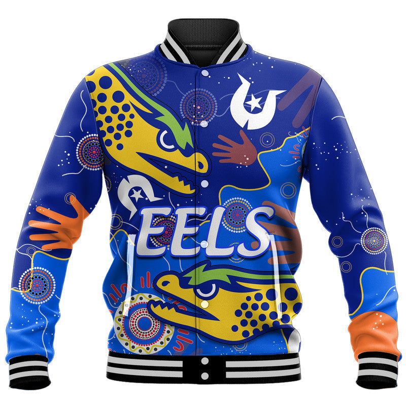 Parramatta Eels NAIDOC Week Baseball Jacket Torres Strait Eels Aboriginal - Vibe Hoodie Shop