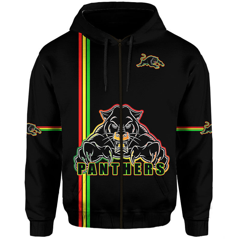 Penrith Panthers Zip Up And Pullover Hoodie Angry Panther Simple Style LT9 - Vibe Hoodie Shop